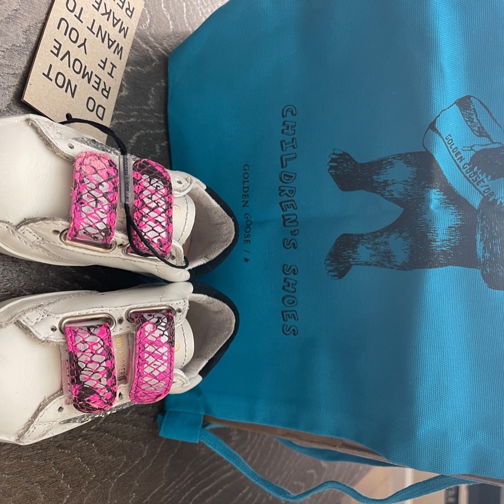Toddler Old School sneakers with glittery star and fuchsia snakeskin-print heel - Picture 5 of 9